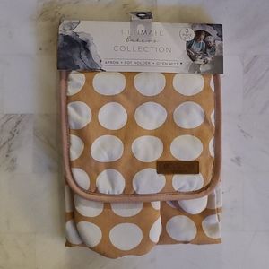 3 Piece Set!! Apron, Oven Mitt, Pot Holder